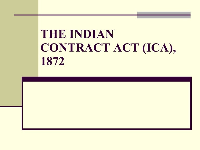 Indian Contract Act 1872 Pdf
